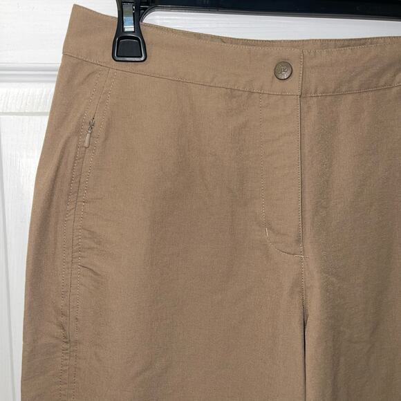 L.L. Bean Womens Dark‎ Khaki Outdoor Hiking Stretch Fitted Capris Size 8 reg - Picture 2 of 12